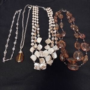 Set of 4 NY&CO signed necklaces